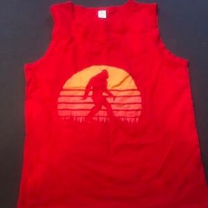 sasquatch at sunset tank vintage retro 70's 80s